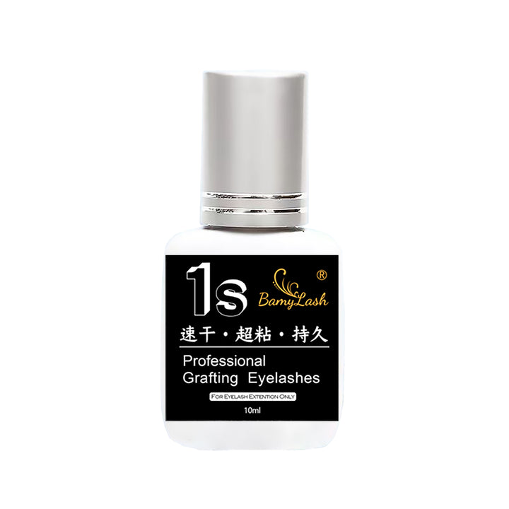 Extra Strong Eyelash Extension Glue Stacy Lash (0.34 fl.oz / 10 ml) / 1 Sec Dry/Retention – 7 Weeks/Black Adhesive/Professional Supplies - bamylash