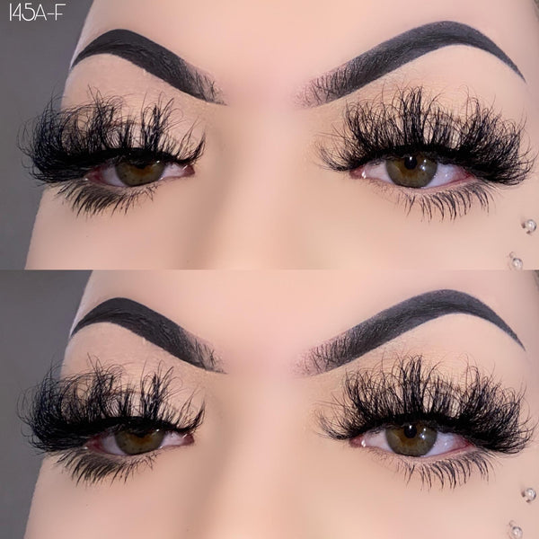 145A-F 25mm Fluffy Real Mink Russian Eyelashes - bamylash