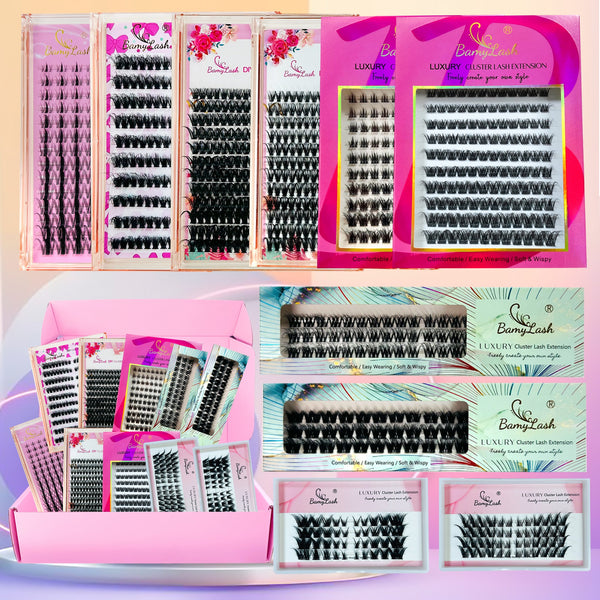 Mixed Length Individual False Eyelashes Kit, 10 Boxes Natural Look Eyelash Extensions, Self Grafting Curl Eyelashes, False Eye Lash Extensions, Easy Application, Eyelashes, Lash Clusters Kit