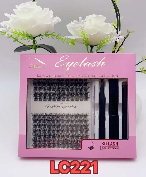 Lash Extension Kit 168pcs Lash Clusters DIY Eyelash Extension Kit with 9-15mm LC221 Individual Lashes D Curl Lash Bond & Seal and Remover Lash Applicator for Eyelash Extensions Beginners Visit the BamyLash Store