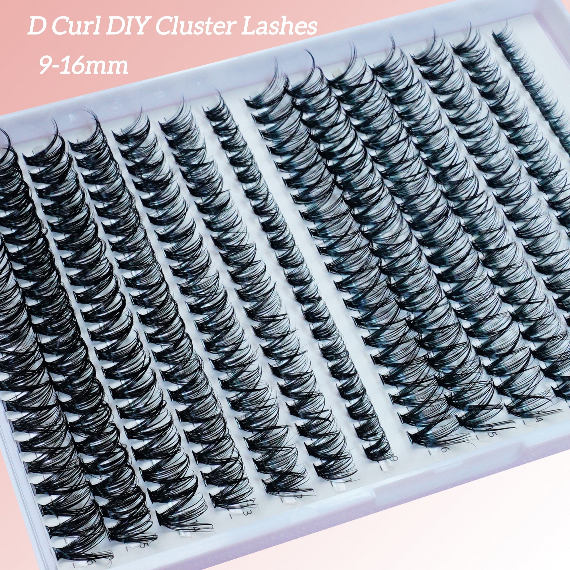 Higu Clace DIY Wimpern-Kit - 280 Wimpernbüschel 10-18mm Inklusive Kleber, Versiegelung & Pinzette