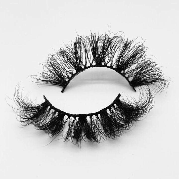 57A-F 25mm Fluffy Real Mink Russian Eyelashes - bamylash