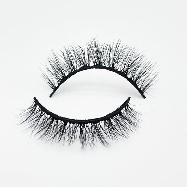 10mm short natural lashes DT17 Wholesale 3D faux mink eyelashes