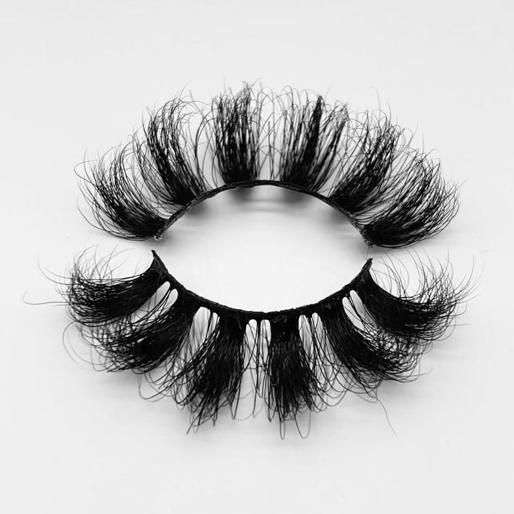 93A-F 25mm Fluffy Real Mink Russian Eyelashes - bamylash