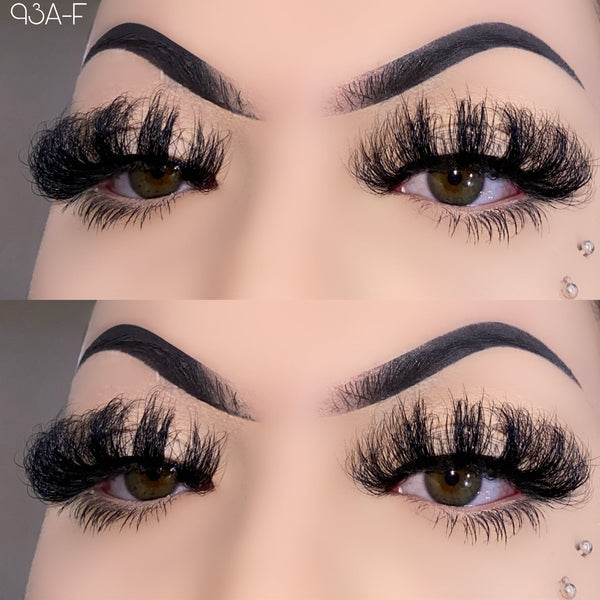 93A-F 25mm Fluffy Real Mink Russian Eyelashes - bamylash