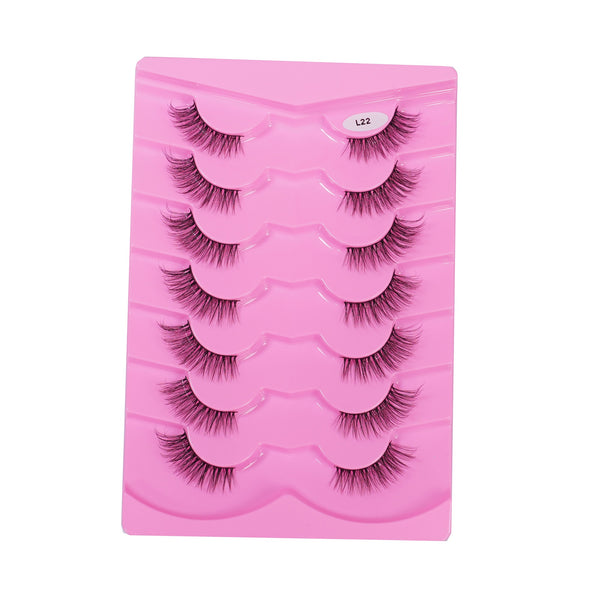 7 Pairs Flase Eyelashes Natural Half Cat Eye Lashes Pack Short Wispy Fake Eyelashes Soft Strips Fake Eye Lashes - bamylash